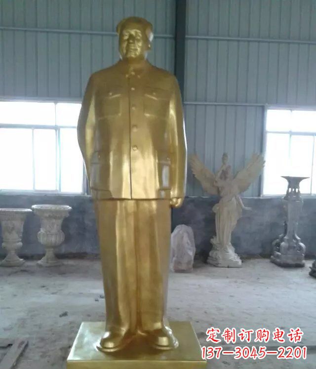 信阳优雅的毛主席玻璃钢仿铜人物雕塑