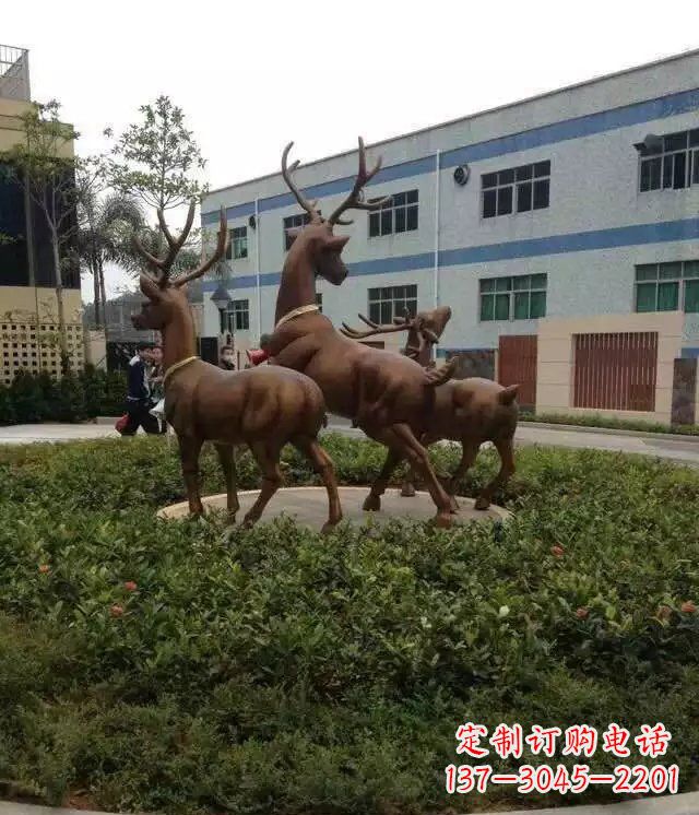 信阳梅花鹿小区铜雕精美礼品