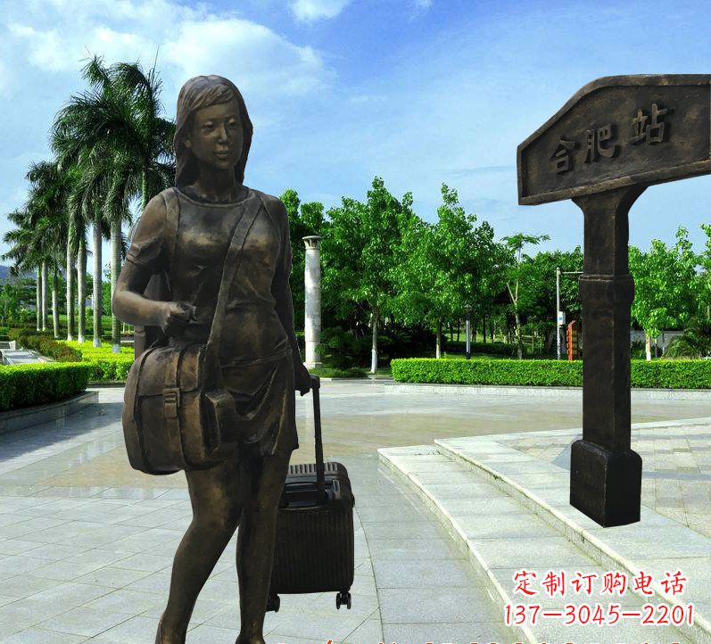 信阳美貌铸就的美女铜雕