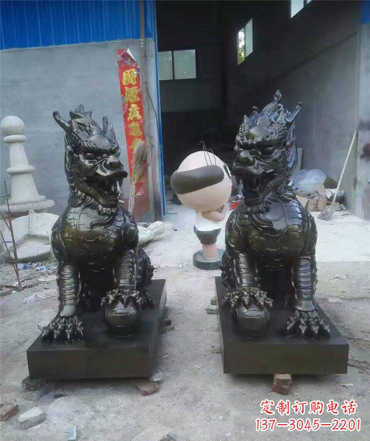 信阳中领雕塑——神兽铜雕麒麟护持您的门口