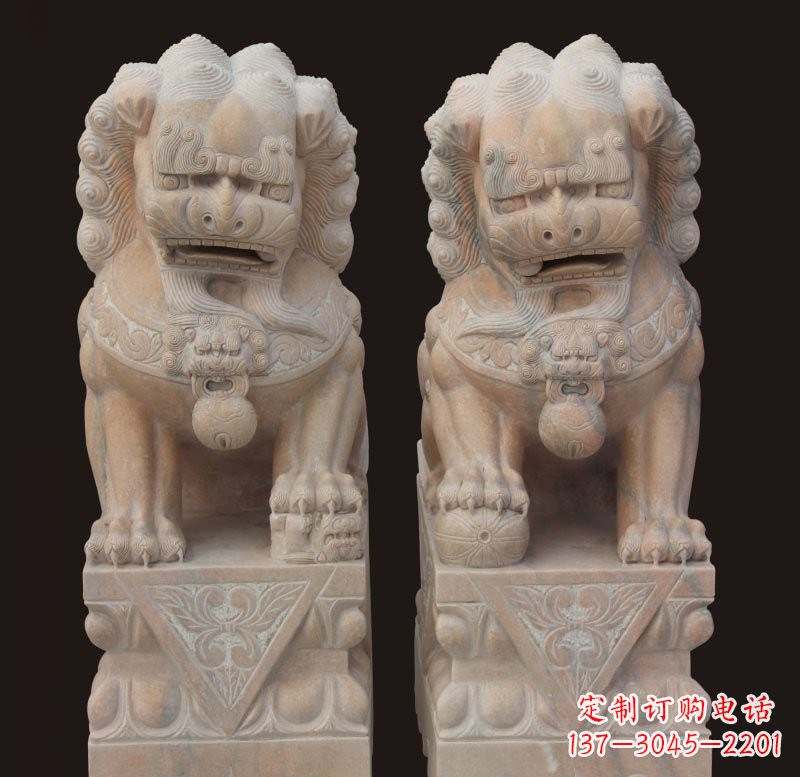 信阳传统石狮子雕塑,精美绝伦