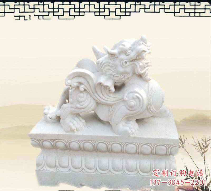 信阳精美貔貅石雕雕塑,烘托家门口的神秘感