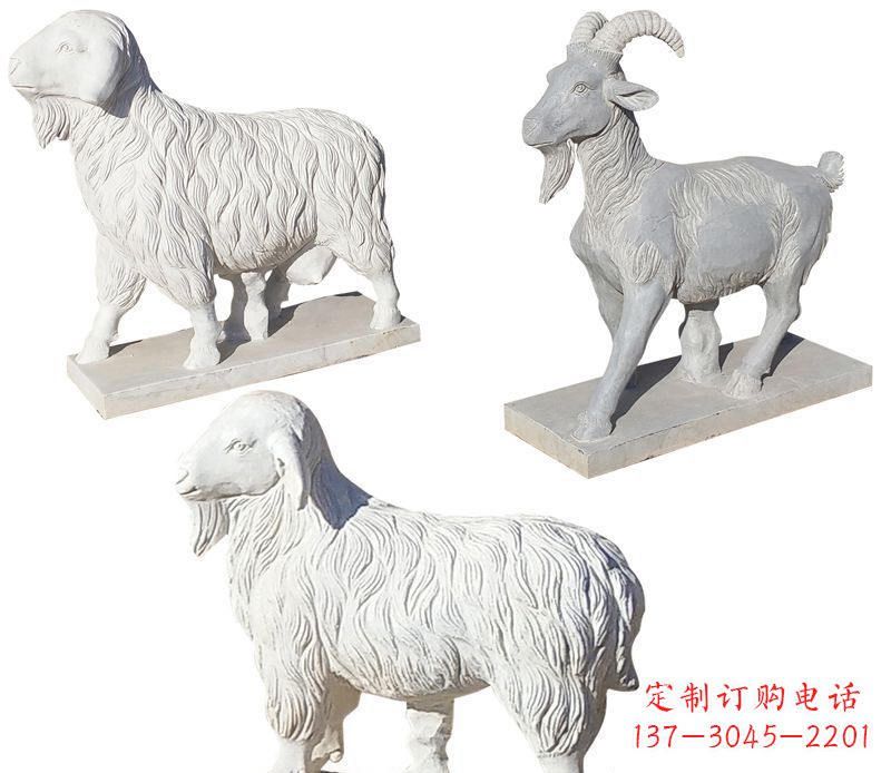 信阳绵羊石雕公园动物雕塑-精致耐用的绵羊雕塑
