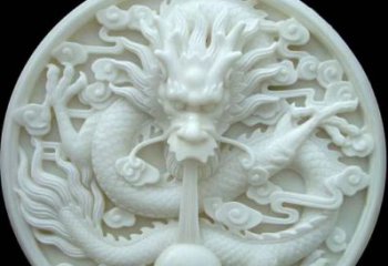信阳汉白玉雕刻龙头摆件，悠然吟诗引领风尚