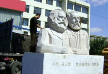 信阳汉白玉马克思与恩格斯雕塑--让爱情延续