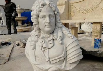 信阳汉白玉牛顿头像雕塑，尊享经典