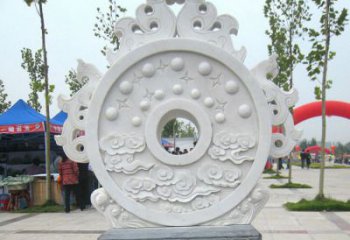 信阳精雕细琢汉白玉双龙石门墩雕塑
