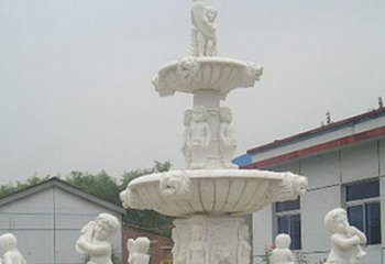 信阳汉白玉天使大型喷泉石雕