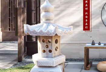 信阳中领雕塑-经典经典汉白玉灯笼园林雕塑