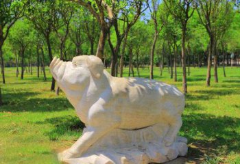 信阳传统十二生肖精美手工猪石雕动物雕塑