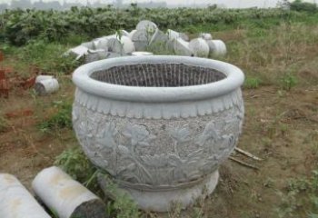 信阳荷花花盆公园景观石雕，千般美妙一览无余