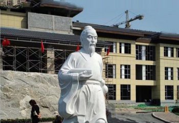 信阳高雅精美的华佗白玉石雕像