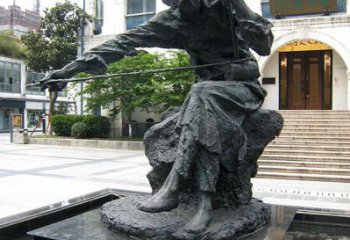 信阳荣耀音乐家，华彦钧拉二胡雕塑-音乐学院园…