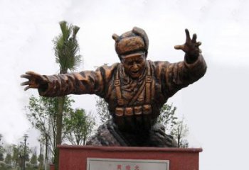 信阳缅怀伟人——黄继光铸铜半身像雕塑