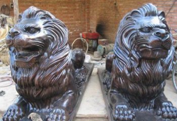 信阳汇丰狮子铜雕塑是由中领雕塑制作的一款狮子…