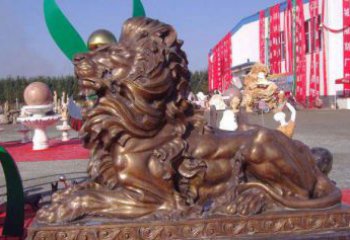 信阳汇丰西洋狮子铜雕，精美华贵