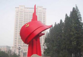 信阳不锈钢抽象党旗雕塑，象征着祖国力量