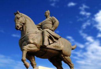 信阳领雕塑正大光明：李世民骑马景观雕塑