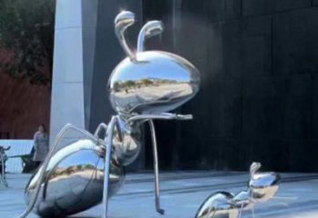 信阳不锈钢蚂蚁雕塑，抛光镜面，精致精美
