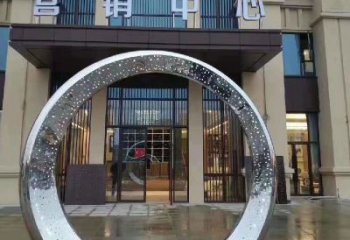 信阳镜面时尚圆环不锈钢雕塑