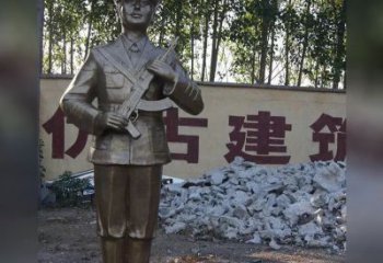 信阳精美纪念，战士铜雕——中领雕塑