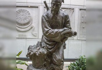 信阳中领雕塑自主研发了高雅李时珍铜雕，它以历…