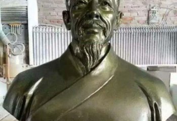 信阳李时珍头像铜雕，为纪念传奇祖国医学家