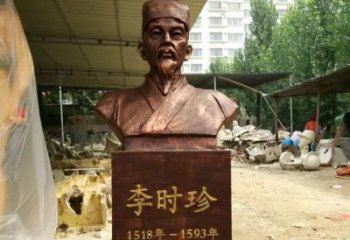 信阳寓意深长精致细节——李时珍校园名人铜雕