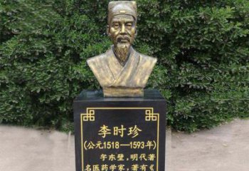 信阳高贵典雅的李时珍肖像铜雕