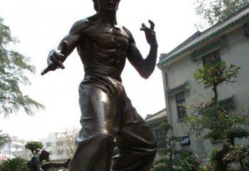信阳忠实再现李小龙公园名人铜雕