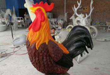 信阳辽宁玻璃钢仿真公鸡雕塑，为现代空间增添生机