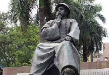 信阳精美静谧——林则徐坐姿铜雕塑