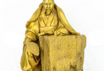 信阳精致细腻的诸葛亮鎏金雕塑
