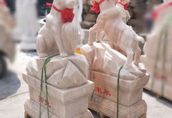 信阳卯兔·晚霞红12生肖石雕兔雕塑