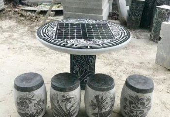 信阳精美梅兰竹菊形石桌凳，无与伦比的艺术美感