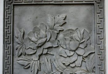 信阳牡丹青石浮雕雕塑-精美的永久装饰