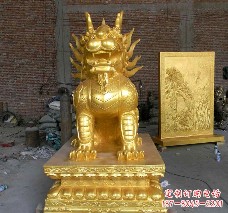信阳传统雅致,纳福麒麟铜雕精品