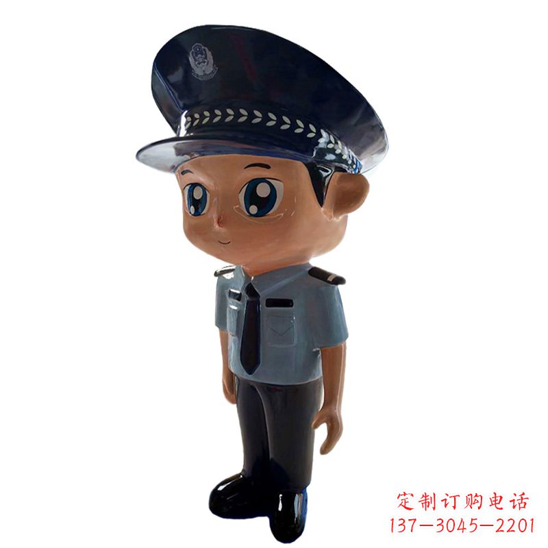 信阳全新警察玻璃钢卡通雕塑