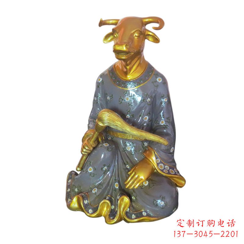 信阳牛-玻璃钢彩绘生肖雕塑