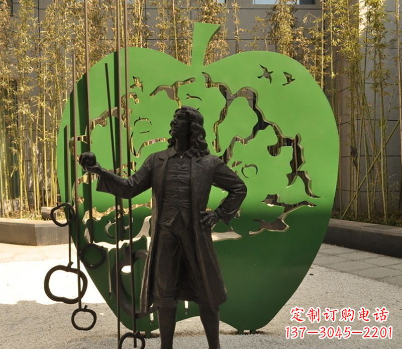 信阳牛顿公园铜雕,艺术品升华人物形象