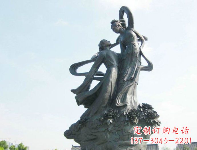 信阳铸就爱情经典,中领雕塑定制牛郎织女广场雕塑
