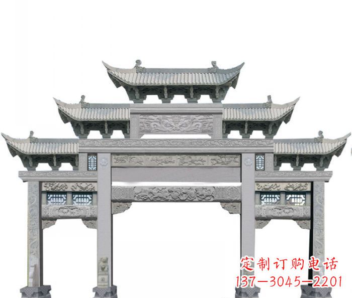 信阳中领雕塑定制式牌坊石雕
