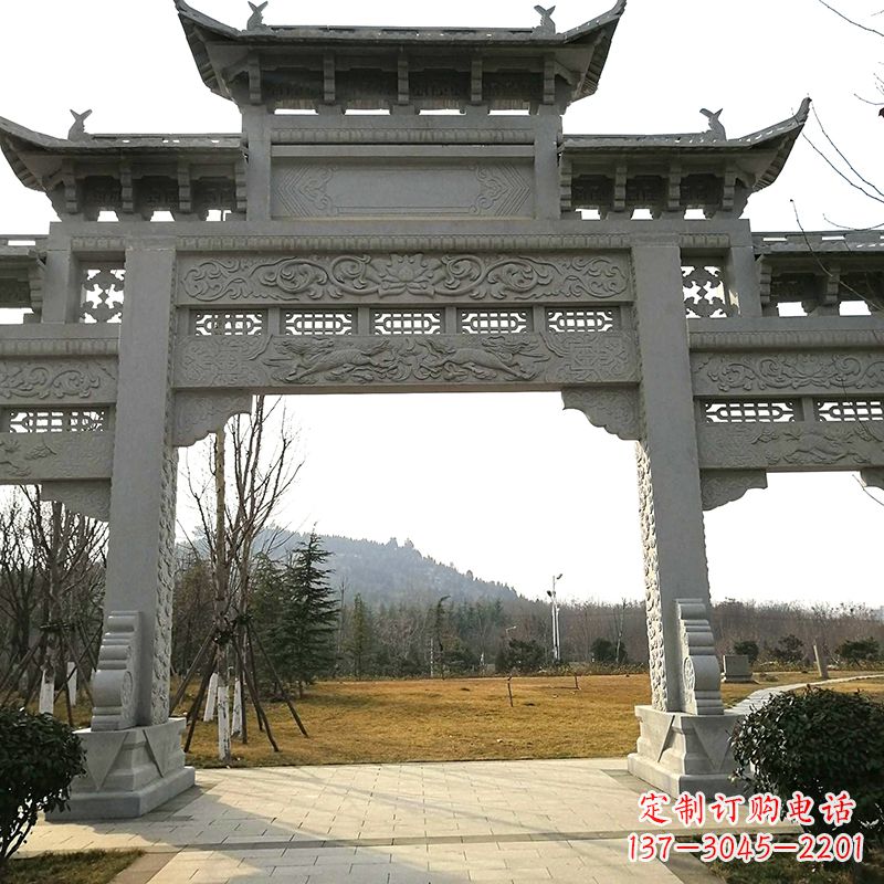 信阳中领雕塑:精致石牌坊雕塑