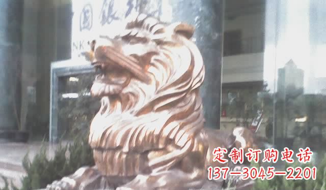 信阳中领雕塑:精致狮子铜雕