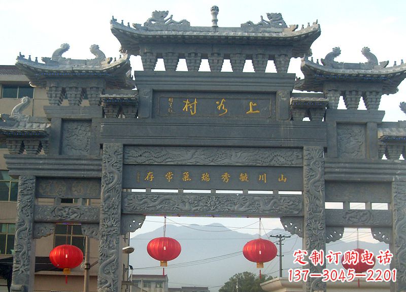 信阳中领雕塑:一流牌坊石雕,定制你的风水雕塑
