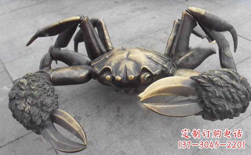 信阳中领雕塑以传统工艺出品的螃蟹铜雕,是杰出…