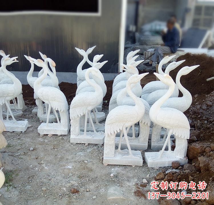 信阳精美工艺,传统雕刻——仙鹤石塑