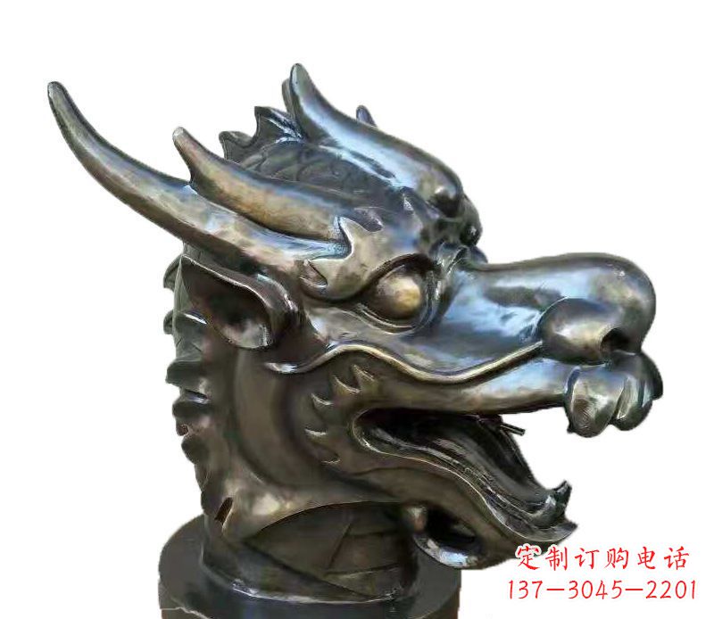 信阳喷水摆件生肖龙兽头动物铜雕