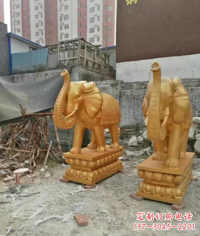 信阳大象雕塑,传递招财福利