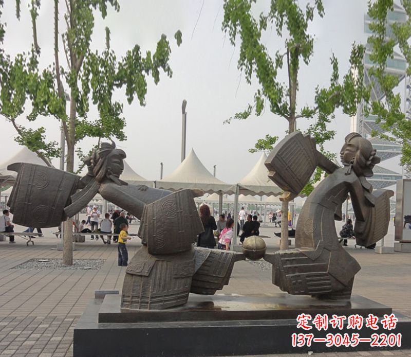信阳艺术雕刻杰作——皮影戏铜雕